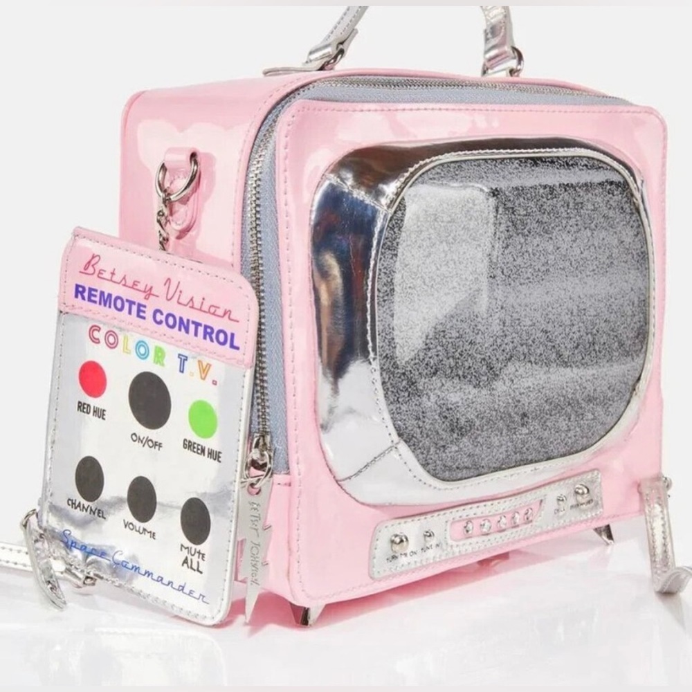 NWT Betsey Johnson Kitsch Pink Boob TubeCrossbody Bag & TV Remote Pouch
BJ32545M - Picture 2 of 8